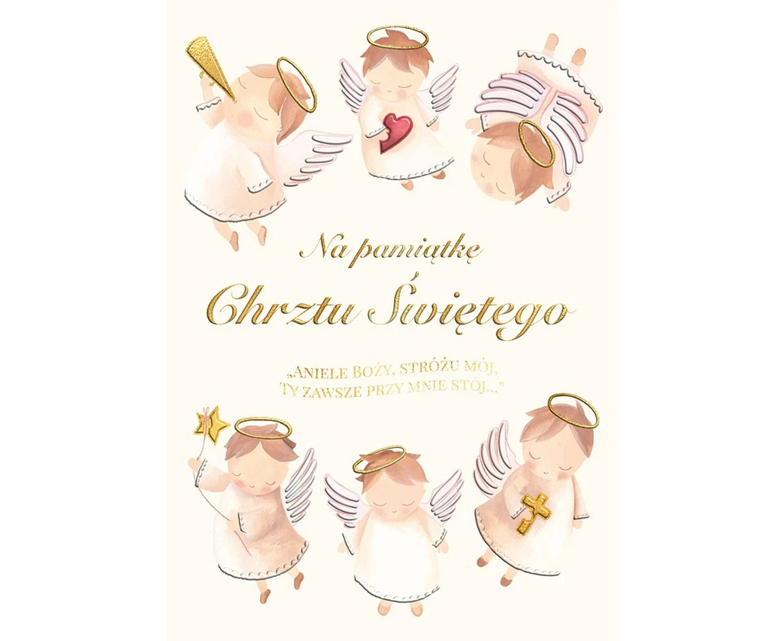 Greeting Card Card A5 christening ANGELS, 1 pc. EOL